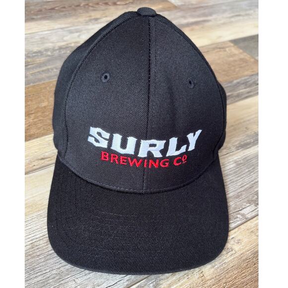 SURLEY BREWING CO Baseball Cap Black Sz L-XL Flexfit - Picture 1 of 3
